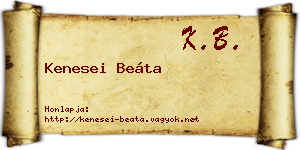 Kenesei Beáta névjegykártya