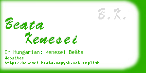 beata kenesei business card